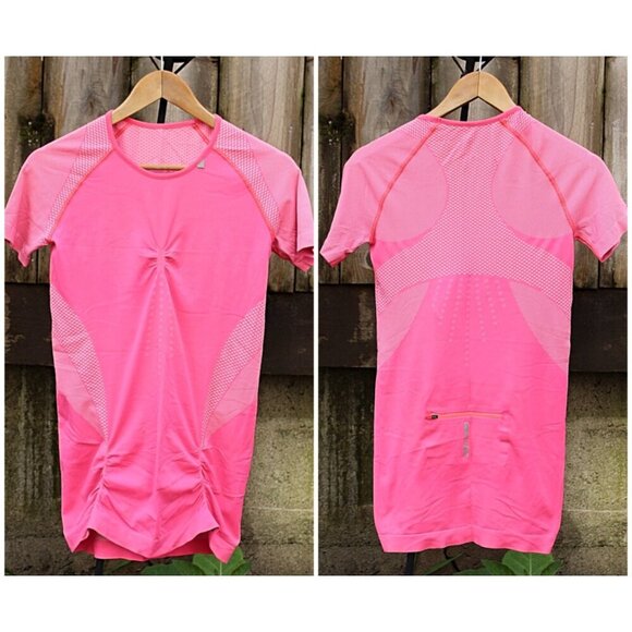 Sweaty Betty - Athlete Seamless Short Sleeve Cycling Top - Pink - Med - Picture 1 of 6